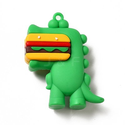 Dinosaur with Hamburger Shape PVC Pendants KY-E012-03A-1
