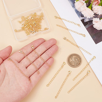 30Pcs Brass Curb Chains Extender KK-UN0001-78-1