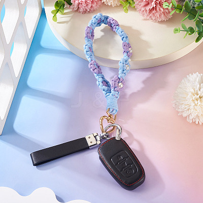 Cotton Braided Flower Pendant Decorations AJEW-TAC0030-032G-11-1
