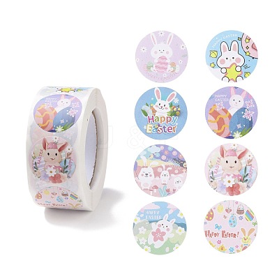 8 Patterns Easter Theme Self Adhesive Paper Sticker Rolls DIY-C060-03B-1