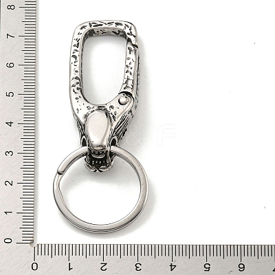 Tibetan Style 316 Surgical Stainless Steel Fittings with 304 Stainless Steel Key Ring FIND-Q101-09AS-01-1
