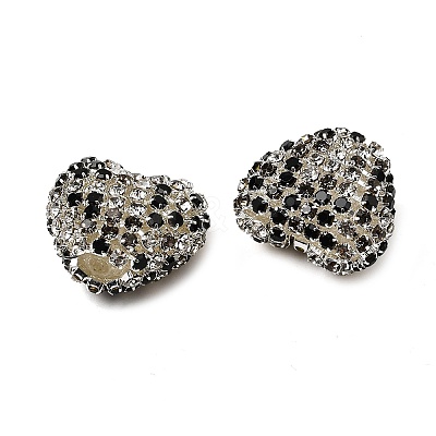Sparkling Acrylic Heart Beads with Rhinestone Embellishment OACR-NH0001-02A-06-1