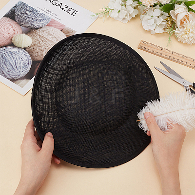 Linen Mini Hat Fascinator Base AJEW-WH0561-32A-1