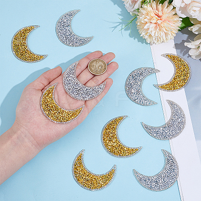 10Pcs 2 Colors Resin Rhinestone Iron on/Sew on Cloth Patches DIY-CY0003-31-1