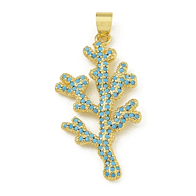 Rack Plating Brass Pave Cubic Zirconia Pendants KK-U029-11G-02-1
