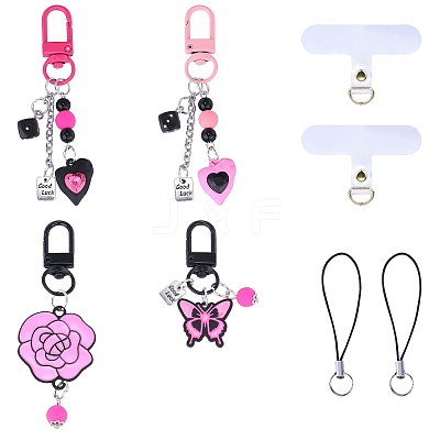 4Pcs Alloy Enamel Mobile Strap DIY-SZ0009-98-1