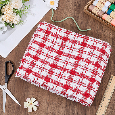Tartan Chemical Fiber Fabric DIY-WH0591-521A-1