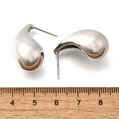 Rack Plating Brass Twist Teardrop Stud Earrings for Women EJEW-K247-02P-1
