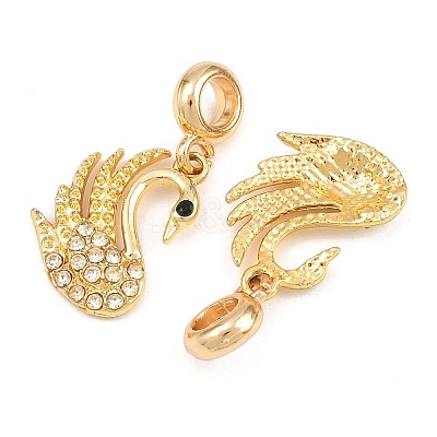 Alloy Crystal Rhinestone European Dangle Charms AL-CBAC2D3-12G-1