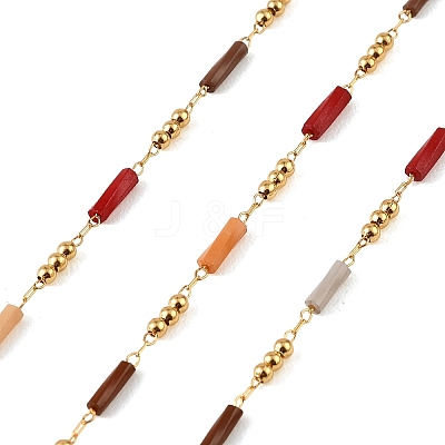 Handmade Brass Glass Beaded Chains GL-CBA1C06-03G-1