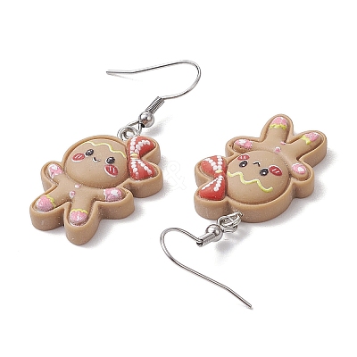 Resin Pendants & 304 Stainless Steel Dangle Earrings for Women EJEW-JE06234-02-1