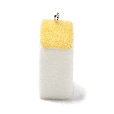 Flocky Opaque Resin Pendants RESI-F062-02E-1