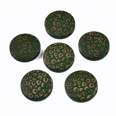 Painted Natural Wood Beads WOOD-T021-49B-05-1