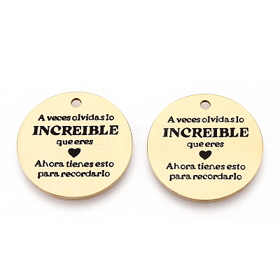 201 Stainless Steel Pendants STAS-T064-37G-5-1