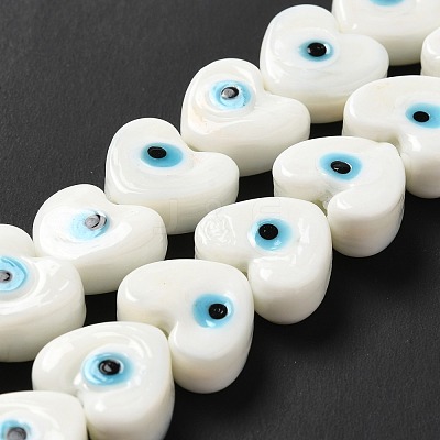 Handmade Evil Eye Lampwork Beads Strands LAMP-E023-07A-01-1