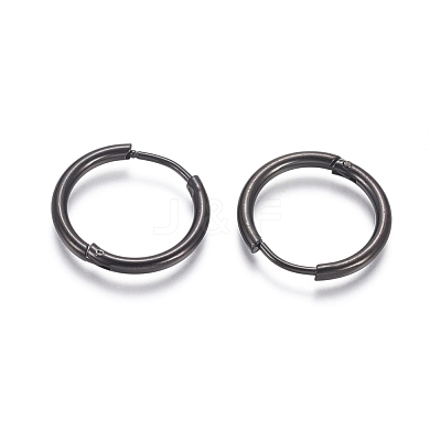 304 Stainless Steel Huggie Hoop Earrings EJEW-F111A-19mm-B-1