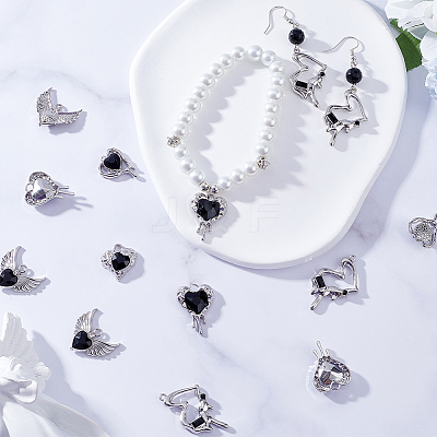 30Pcs 5 Styles Rack Plating Alloy Glass Pendants FIND-SC0006-66-1