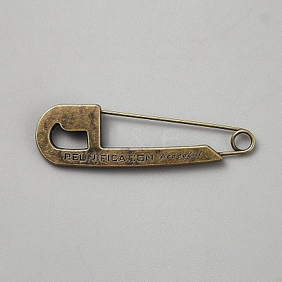 Zinc Alloy Safety Pins JEWB-WH0030-78D-1