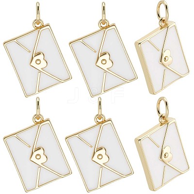 10Pcs Rack Plating Brass Enamel Pendants KK-BBC0020-60G-01-1