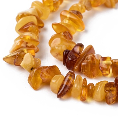 Natural Amber Chip Beads Strands X-G-E271-81-1