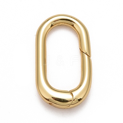 Rack Plating Brass Spring Gate Rings KK-M229-49G-1