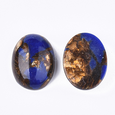 Assembled Synthetic Imperial Jasper and Bronzite Cabochons G-S329-080B-1