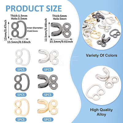 15Sets 3 Colors Alloy Waist Extender Hooks & Eyes Clasps DIY-TA0012-28-1