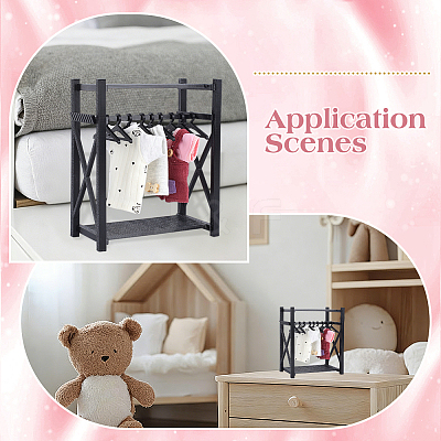 Plastic Mini Clothes Closet with Coat Hanger DOLL-WH0007-14B-1