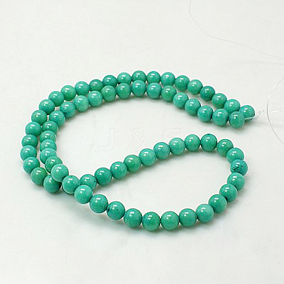Natural Mashan Jade Round Beads Strands G-D263-4mm-XS15-1