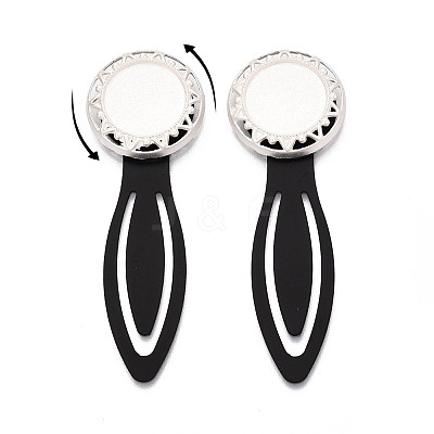 Alloy & Iron Bookmark Cabochon Settings PALLOY-N184-05S-1