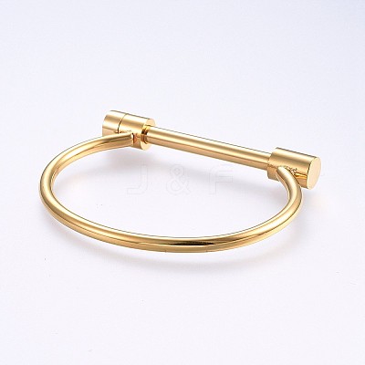 Ion Plating(IP) 304 Stainless Steel Bangles BJEW-P222-14G-1