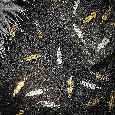 30Pcs 3 Colors Alloy Pendants FEAT-CJ0001-01-1