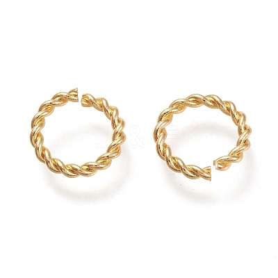 Brass Twisted Open Jump Rings KK-M207-01G-02-1