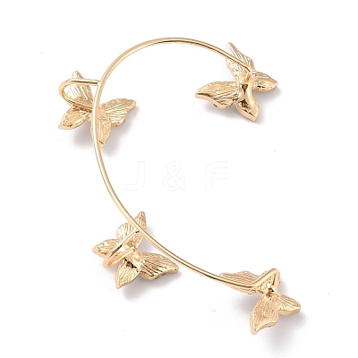 Butterfly Crystal Rhinestone Cuff Earrings for Girl Women Gift EJEW-F275-02A-G-1