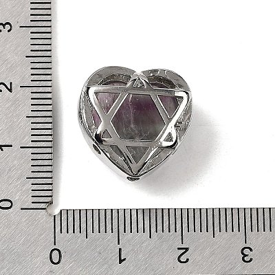 Brass Pave Natural Fluorite Heart Multi-Strand Links G-B149-13P-04-1