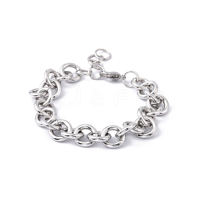 Tarnish Resistant 304 Stainless Steel Rolo Chain Bracelets BJEW-F433-02P-1