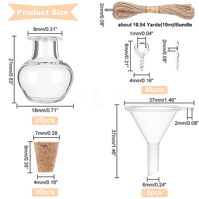 DIY Apple Shape Wish Bottle Pendant Decorations Making Kit DIY-DC0001-72-1