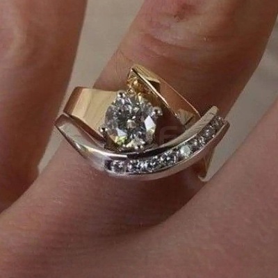 Brass Micro Pave Clear Cubic Zirconia Finger Rings FS-WG8456F-03-1