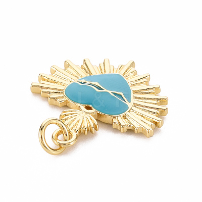 Brass Enamel Pendants KK-S362-042-NR-1