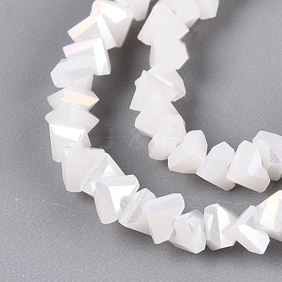 Electroplate Opaque Glass Beads Strands EGLA-Q139-01A-C02-1