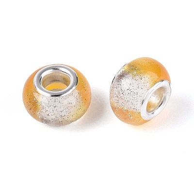 Transparent Resin Rondelle European Beads RESI-N044-02J-1