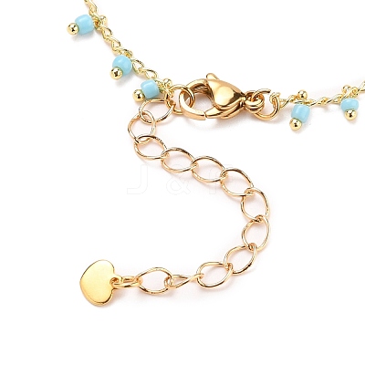 Glass Charm Bracelets BJEW-JB05600-01-1
