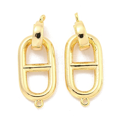 Brass Fold Over Clasps KK-Z044-09G-1