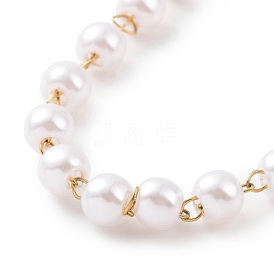 PVD Vacuum Plating 304 Stainless Steel Beaded Necklaces NJEW-E064-08G-1