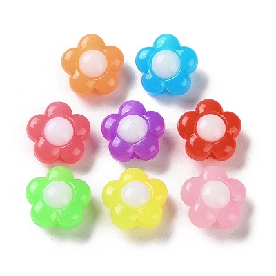 Two Tone Opaque Acrylic Beads SACR-I005-04B-1