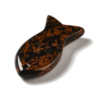 Natural Mahogany Obsidian Pendants G-G932-B16-1