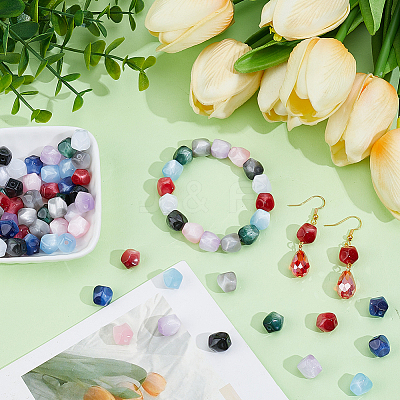 80Pcs Resin Imitation Cat Eye Beads RESI-PA0001-50-1