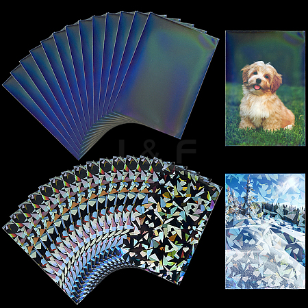2 Bags 2 Styles Rectangle Laser Transparent Plastic Packaging Bags ABAG-SP0001-46A-1