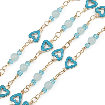 Brass Heart Link Chains CHC-H115-27G-1
