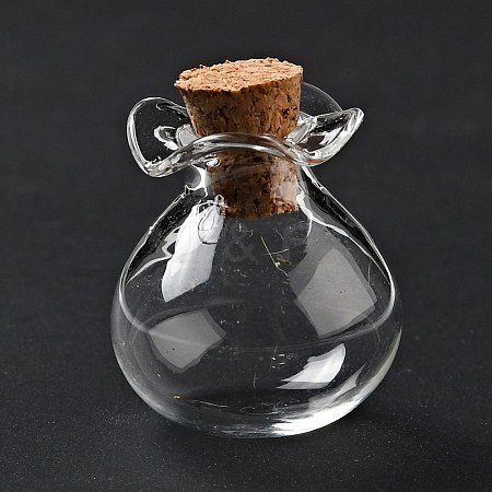 Lucky Bag Shape Glass Cork Bottles Ornament AJEW-A039-02B-1